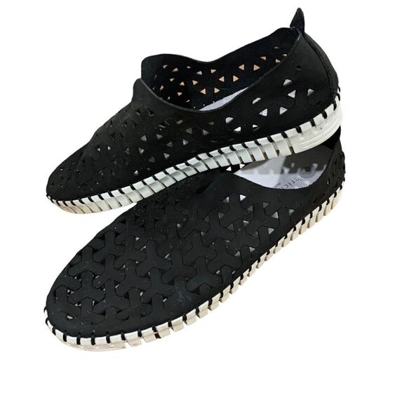 Eric Michael Inez Black Perforated Leather Slip On Made in Italy Sz 39 - Picture 9 of 10